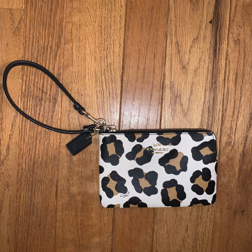 Cheetah print coach wristlet